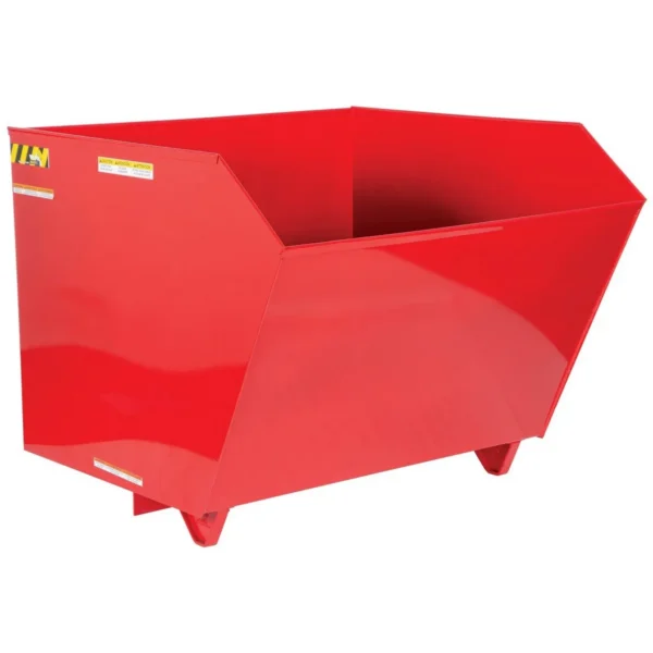 Steel Light Duty Low Profile Self Dumping Hopper 1-1/2 Cubic Yard 2000 Lb. Capacity Red