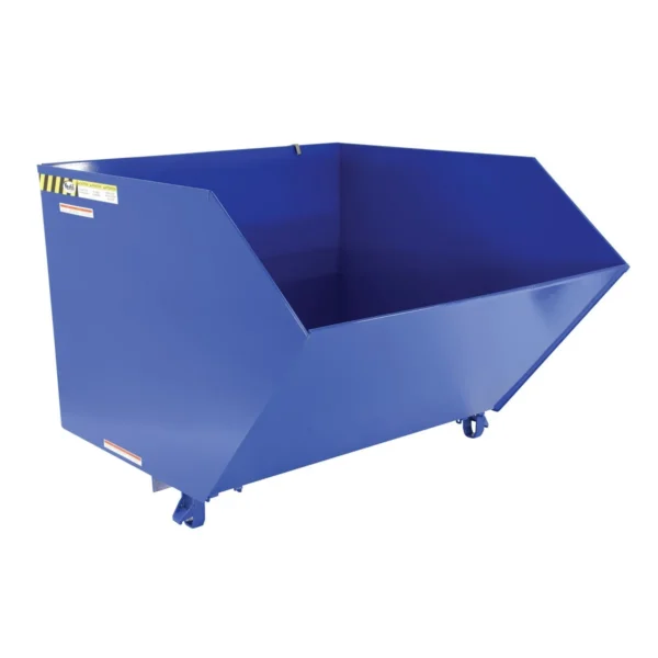 Steel Medium Duty Low Profile Self Dumping Hopper 1-1/2 Cubic Yard 4000 Lb. Capacity Blue