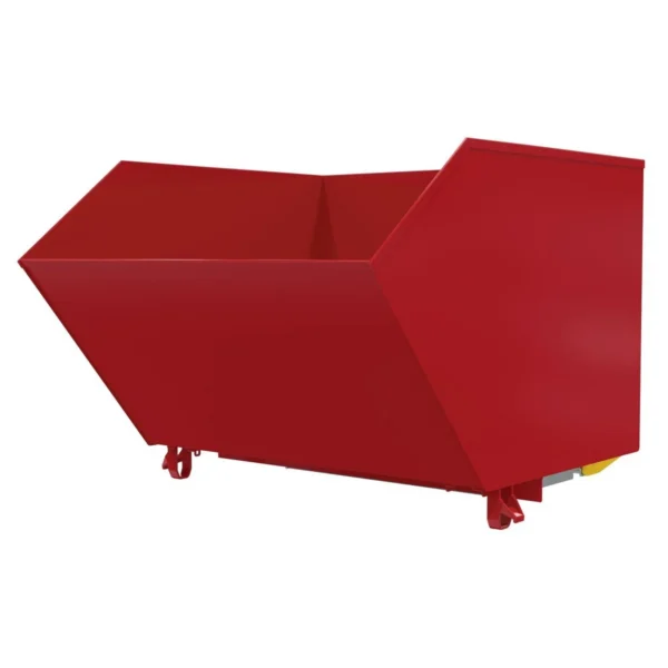 Steel Medium Duty Bump & Dump Hopper 1-1/2 Cubic Yard 4,000 Lb. Capacity Blue Soda Red