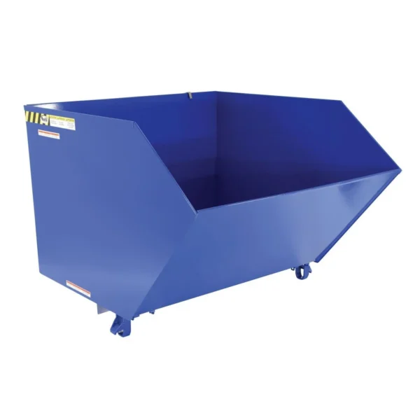 Steel Heavy Duty Low Profile Self Dumping Hopper 2 Cubic Yard 6000 Lb. Capacity Blue