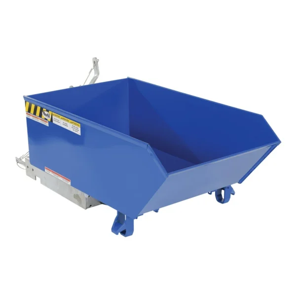Steel Light Duty Low Profile Self Dumping Hopper 1/4 Cubic Yard 2000 Lb. Capacity Blue