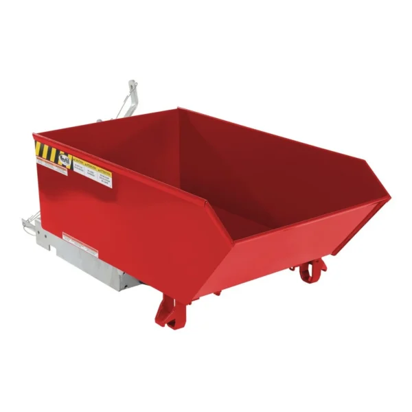 Steel Light Duty Low Profile Self Dumping Hopper 1/4 Cubic Yard 2000 Lb. Capacity Red