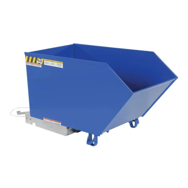 Steel Light Duty Low Profile Self Dumping Hopper 1/2 Cubic Yard 2000 Lb. Capacity Blue
