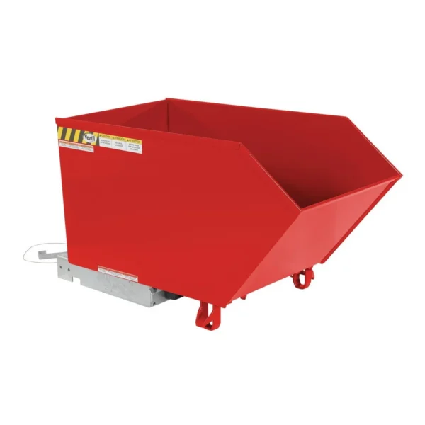 Steel Light Duty Low Profile Self Dumping Hopper 1/2 Cubic Yard 2000 Lb. Capacity Red