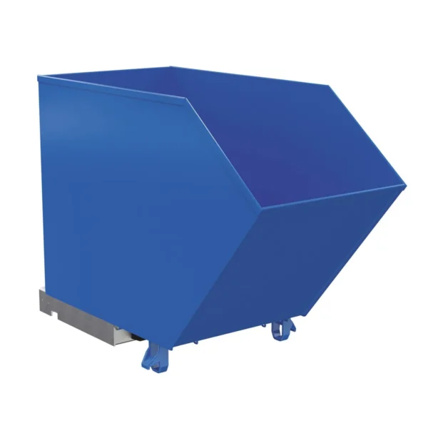 Steel Heavy Duty Low Profile Self Dumping Hopper 3/4 Cubic Yard 6000 Lb. Capacity Blue