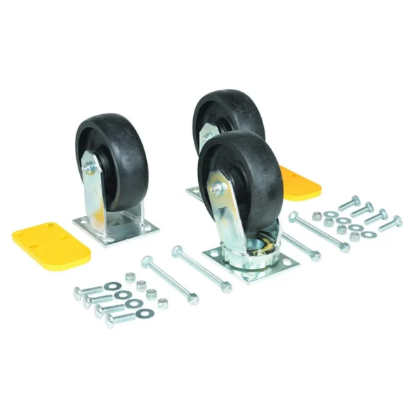Glass-Filled Nylon Caster Kit 6 In. x 2 In. 8,000 Lb. Capacity Black