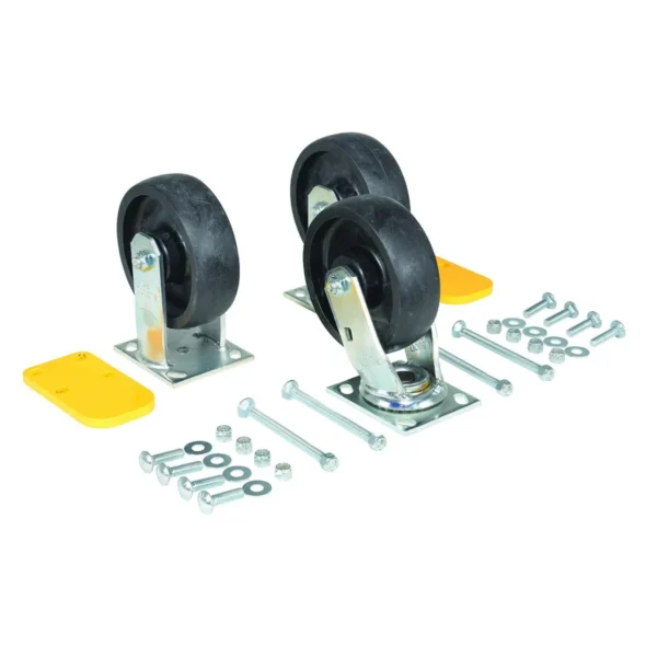 Glass-Filled Nylon Caster Kit 6 In. x 2 In. 3,750 Lb. Capacity Black
