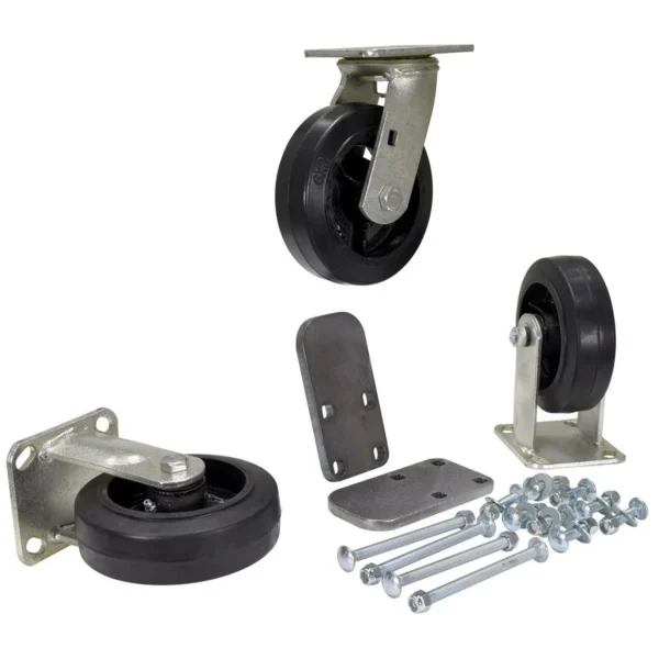 Mold On Rubber Caster Kit 6 In. x 2 In. 1,800 Lb. Capacity Black
