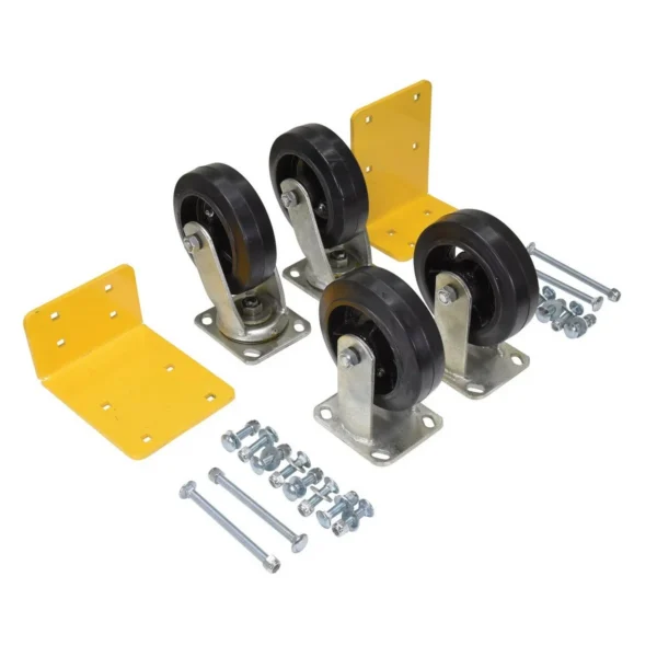 Mold On Rubber Caster Kit 6 In. x 2 In. 2,400 Lb. Capacity Black