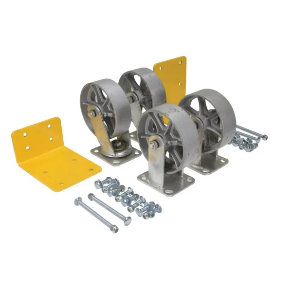 Semi Steel Caster Kit 6 In. x 2 In. 4,800 Lb. Capacity Silver
