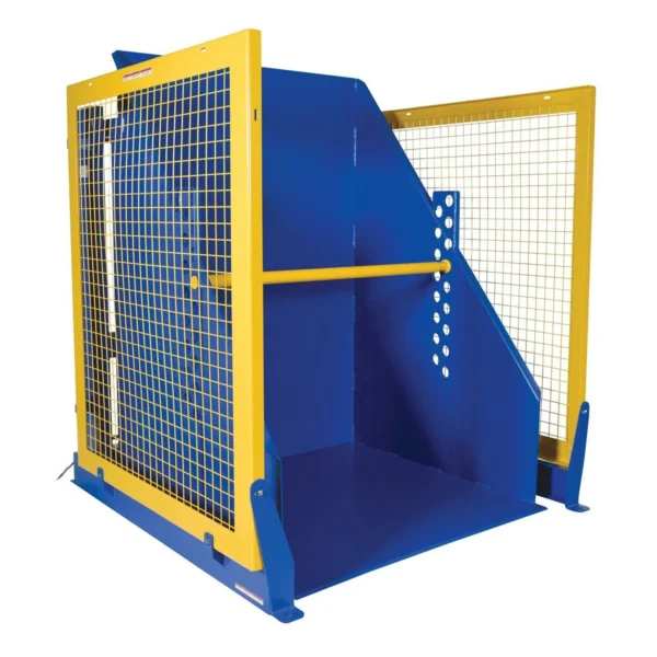 Steel Electric Hydraulic Box Dumper 60 In. Dump Height 2,000 Lb. Capacity Blue