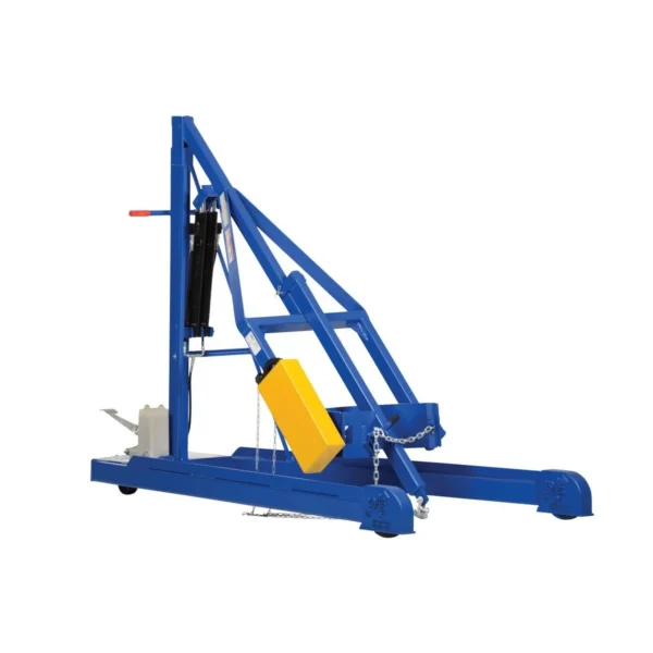 Steel Portable Hydraulic Drum Carrier, Rotator and Boom 97-9/16 In. Lift Height 800 Lb. Capacity Blue/Yellow