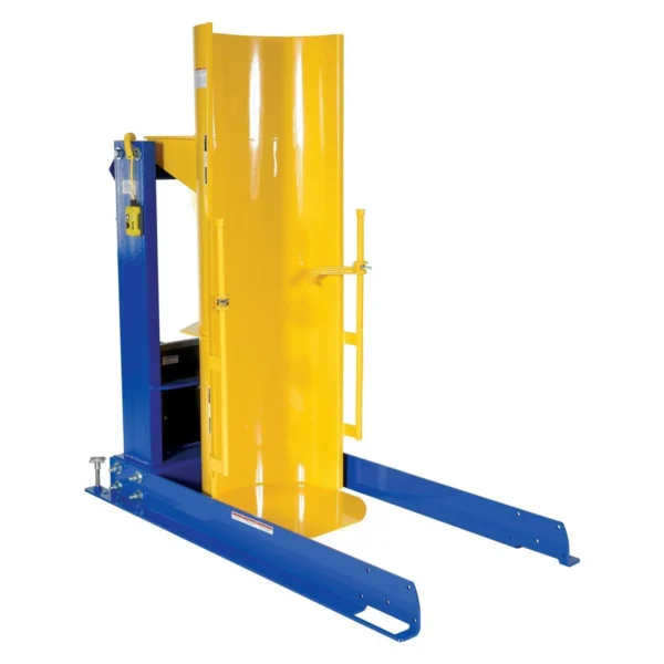Steel Stationary Hydraulic Drum Dumper 36 In. Dump Height 750 Lb. Capacity Blue/Yellow