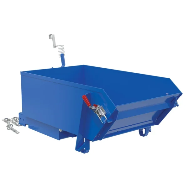 Steel Medium Duty Self Dumping Hopper with Fold Down Front 1/4 Cubic Yard 4000 Lb. Capacity Blue