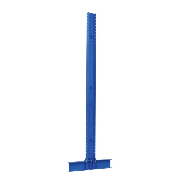 Steel Heavy Duty Double Sided Cantilever Uprights for 42 In. and 48 In. Arms 14 Ft. 27,400 Lb. Capacity Blue