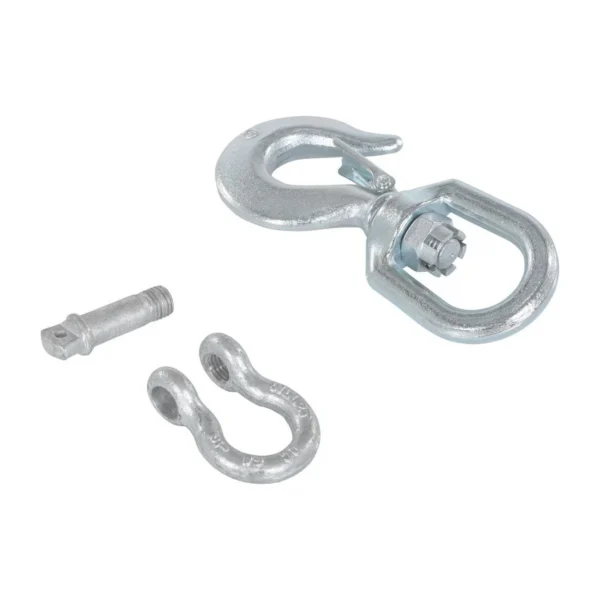Steel Swivel Hook with Shackle 4,000 Lb. Capacity Silver