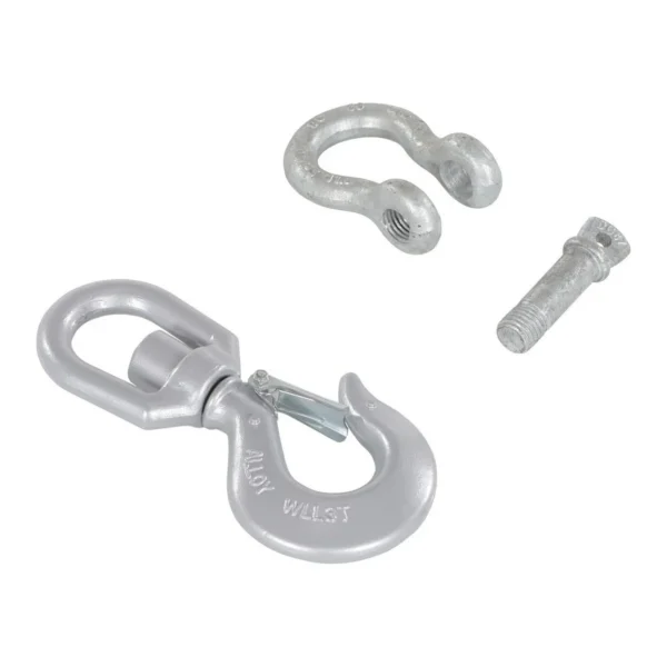 Steel Swivel Hook with Shackle 6,000 Lb. Capacity Silver