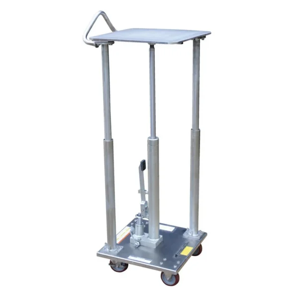 Partially Stainless Steel Hydraulic Post Table 18 In. x 18 In. 500 Lb. Capacity Silver