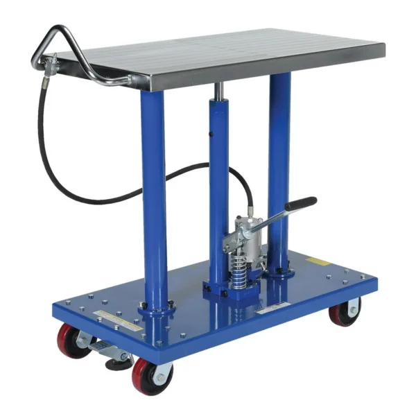 Steel Air Hydraulic Post Table 20 In. x 36 In. 1000 Lb. Capacity Silver