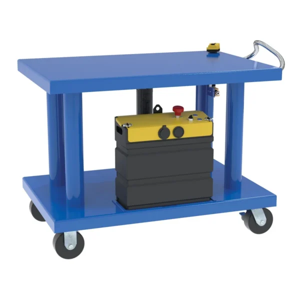 Steel DC Powered Hydraulic Post Table 32 In. x 48 In. 4,000 Lb. Capacity Blue