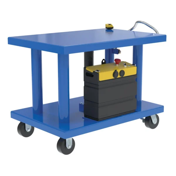 Steel DC Powered Hydraulic Post Table 32 In. x 48 In. 6,000 Lb. Capacity Blue