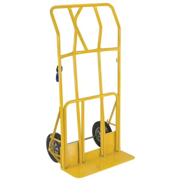 Steel Hand Truck Wide Load Hard Rubber Wheels 800 Lb. Capacity Yellow