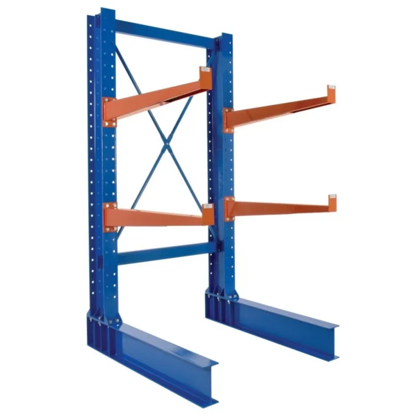 Steel Heavy Duty Cantilever Rack Kit with 24 In. Arms 8 Ft. Set 32,000 Lb. Capacity Blue