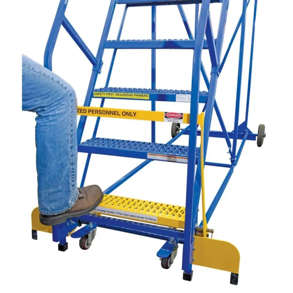 Steel Safety Gate For Warehouse Ladder Yellow