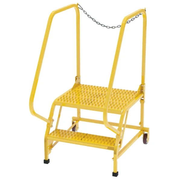 Steel Maintenance Ladder 58 Degree 2 Grip Strut 24 In. Step Width 350 Lb. Capacity Yellow