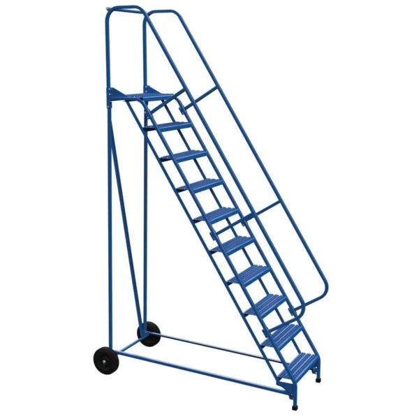 Steel Roll-A-Fold Ladder 58 Degree 10 Grip Strut 23-9/16 In. Step Width 350 Lb. Capacity Blue