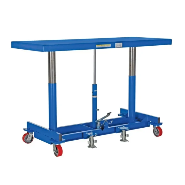 Steel Ergonomic Long Deck Cart 60 In. x 30-1/4 In. x 31 In. 2,000 Lb. Capacity Blue
