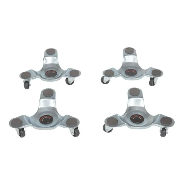 Steel Leg Dolly 10-3/4 In. x 12 In. x 2-3/4 In. 300 Lb. Capacity 4 Pack Silver