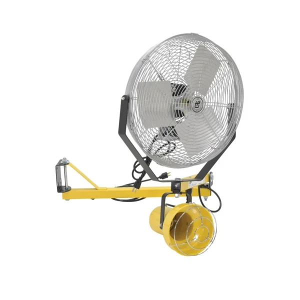 Steel Incandescent Double Arm Load Light with Fan 40 In. Length Yellow