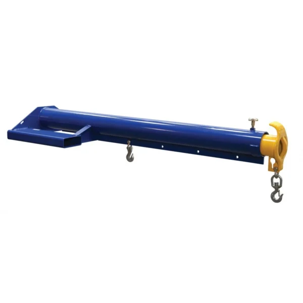 Steel Economy Telescoping Lift Boom 24 In. Fork Pocket Center 4,000 Lb. Capacity Blue and Yellow