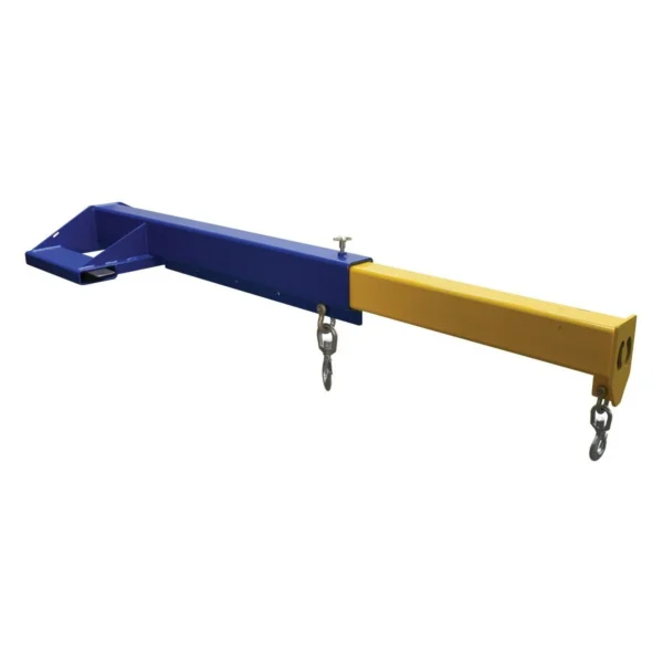Steel Economy Telescoping Lift Boom 30 In. Fork Pocket Center 8,000 Lb. Capacity Blue and Yellow