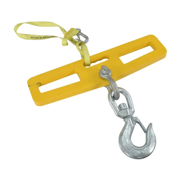 Steel Fork Truck Hook Plate Swivel with Latch 10,000 Lb. Capacity Yellow