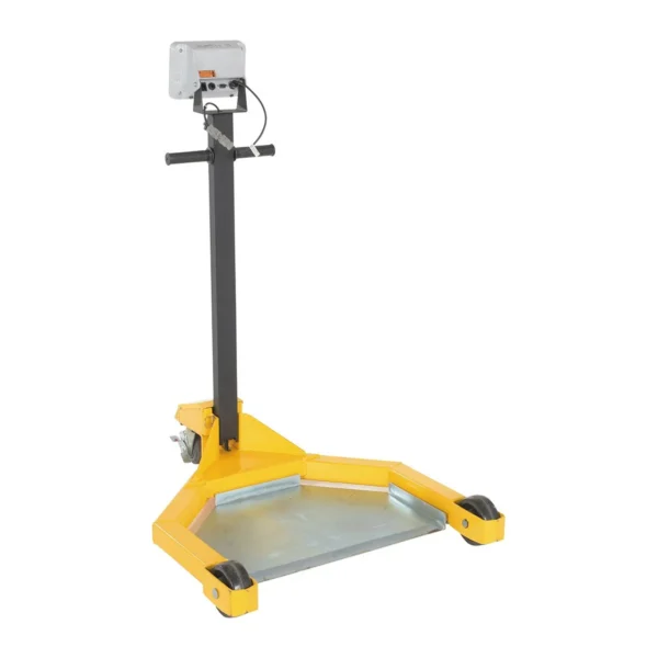 Steel Low Profile Drum Dolly with Scale 38-1/2 In. x 31-1/2 In. x 49-1/4 In. 800 Lb. Capacity Yellow