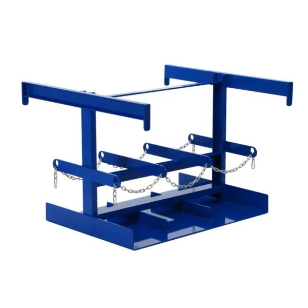 Steel Fork Truck LP Tank Caddy 39-1/8 In. x 38-1/4 In. x 29 In. 6 Tank Capacity Blue