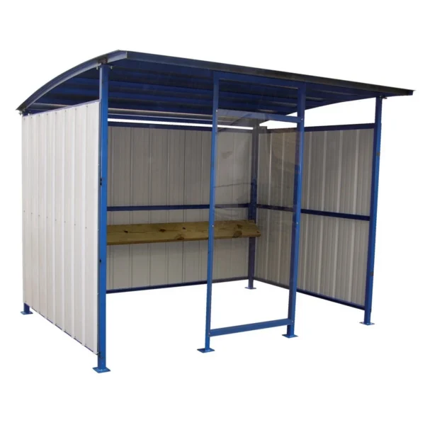 Steel Multi Duty Smokers Shelter 95-1/2 In. x 120 In. x 90-1/16 In. Blue/White