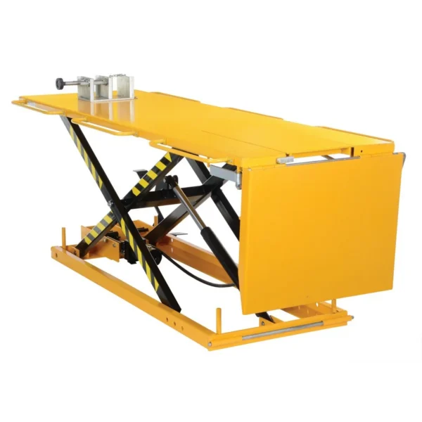 Manual Hydraulic Motorcycle Lift 108 In. x 35 In. x 7 In. 1100 Lb. Capacity Yellow