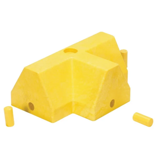 100% Recycled Plastic T Section Modular Guard Curb 12 In. x 6 In. x 5 In. Yellow