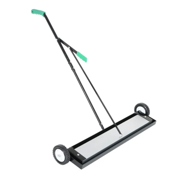 Magnetic Push Sweeper with Bended Handle 38 In. x 42 In. x 39 In. 70 Lb. Capacity Black