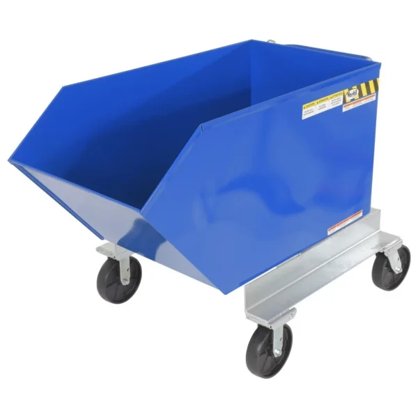 Steel Portable Tilting Hopper 1/2 Cubic Yard 2,000 Lb. Capacity Blue