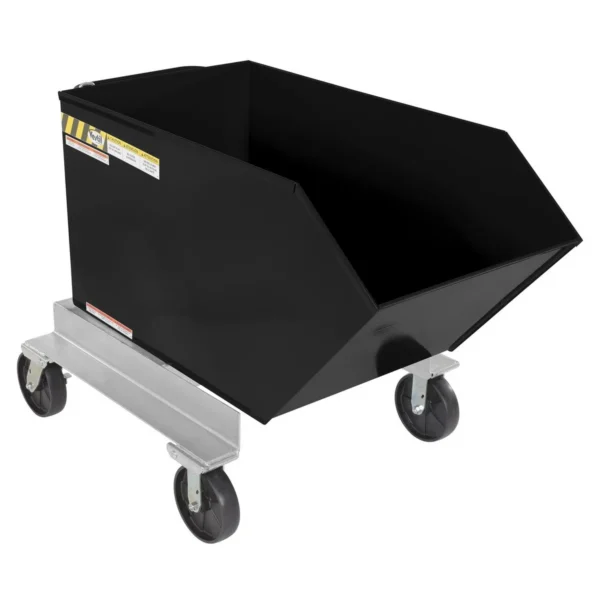 Steel Portable Tilting Hopper 1/2 Cubic Yard 2,000 Lb. Capacity Black
