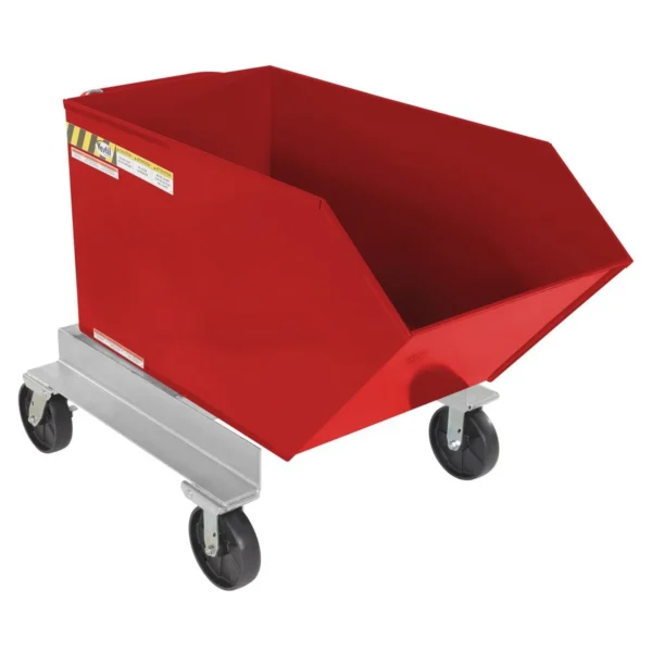 Steel Portable Tilting Hopper 1/2 Cubic Yard 2,000 Lb. Capacity Red