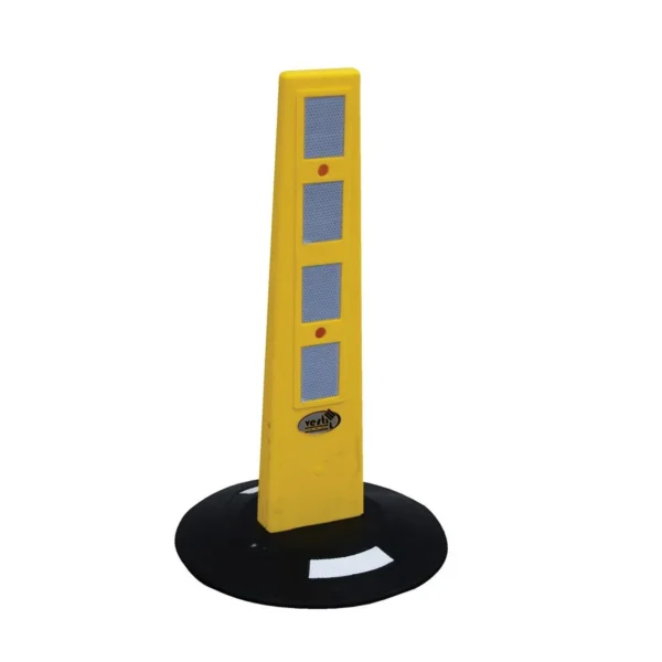 Plastic Bollard Barricade 13-1/4 In. x 13-1/4 In x 23 In. Yellow