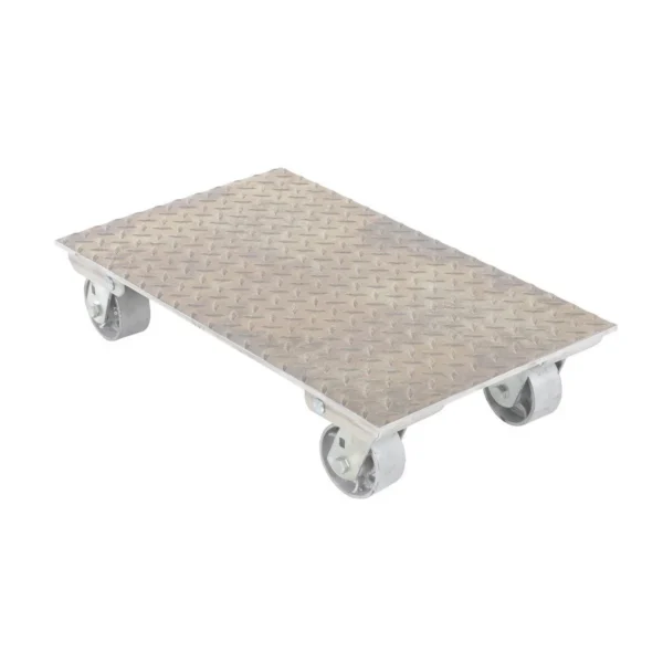 Aluminum Plate Dolly with Cast Steel Wheels 27 In. x 16 In. x 6-3/16 In. 2800 Lb. Capacity Silver