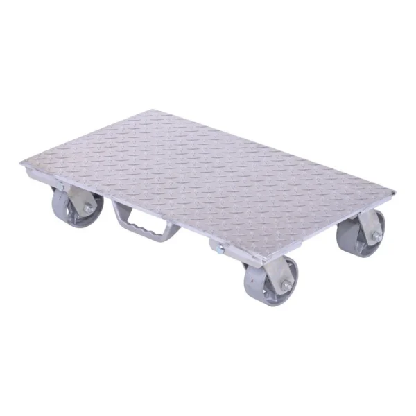 Aluminum Plate Dolly with Cast Steel Wheels and Handle 27 In. x 16 In. x 6 In. 2800 Lb. Capacity Silver