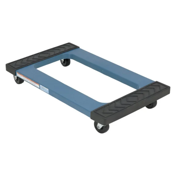 Plastic Dolly with Rubber Ends 30 In. x 18 In. x 5-1/2 In. 1000 Lb. Capacity Blue