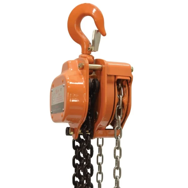 Professional Hand Chain Hoist 20 Ft. Lift Height 3,000 Lb. Capacity Orange
